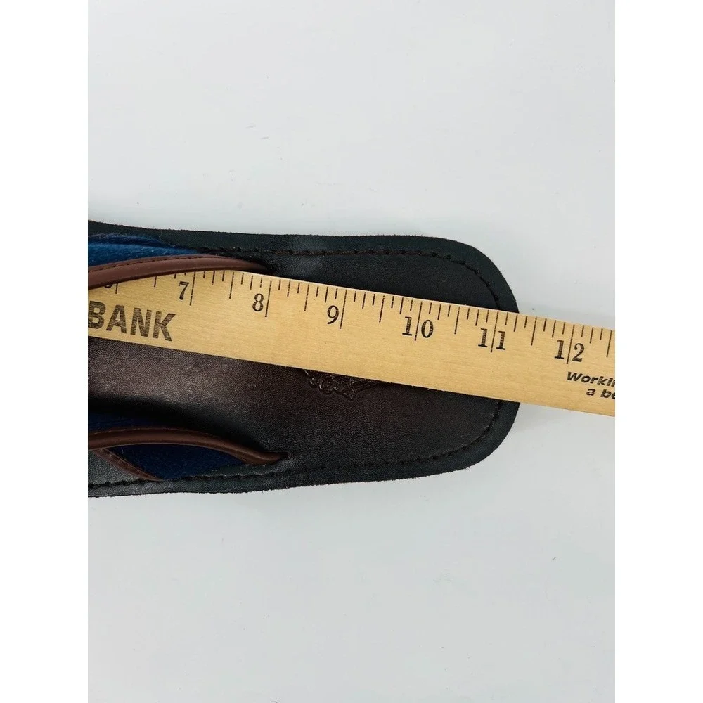 Polo Ralph Lauren Leather Flip Flops Sullivan Men 11 Sandals Newport Navy Brown